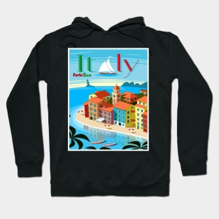 Portofino an Italian Travel and Tourism Resort Advertising Print Hoodie